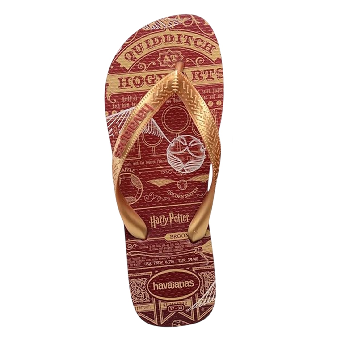 Mahogany - Side - Harry Potter Unisex Adult Harry Potter Graphic Print Flip Flops