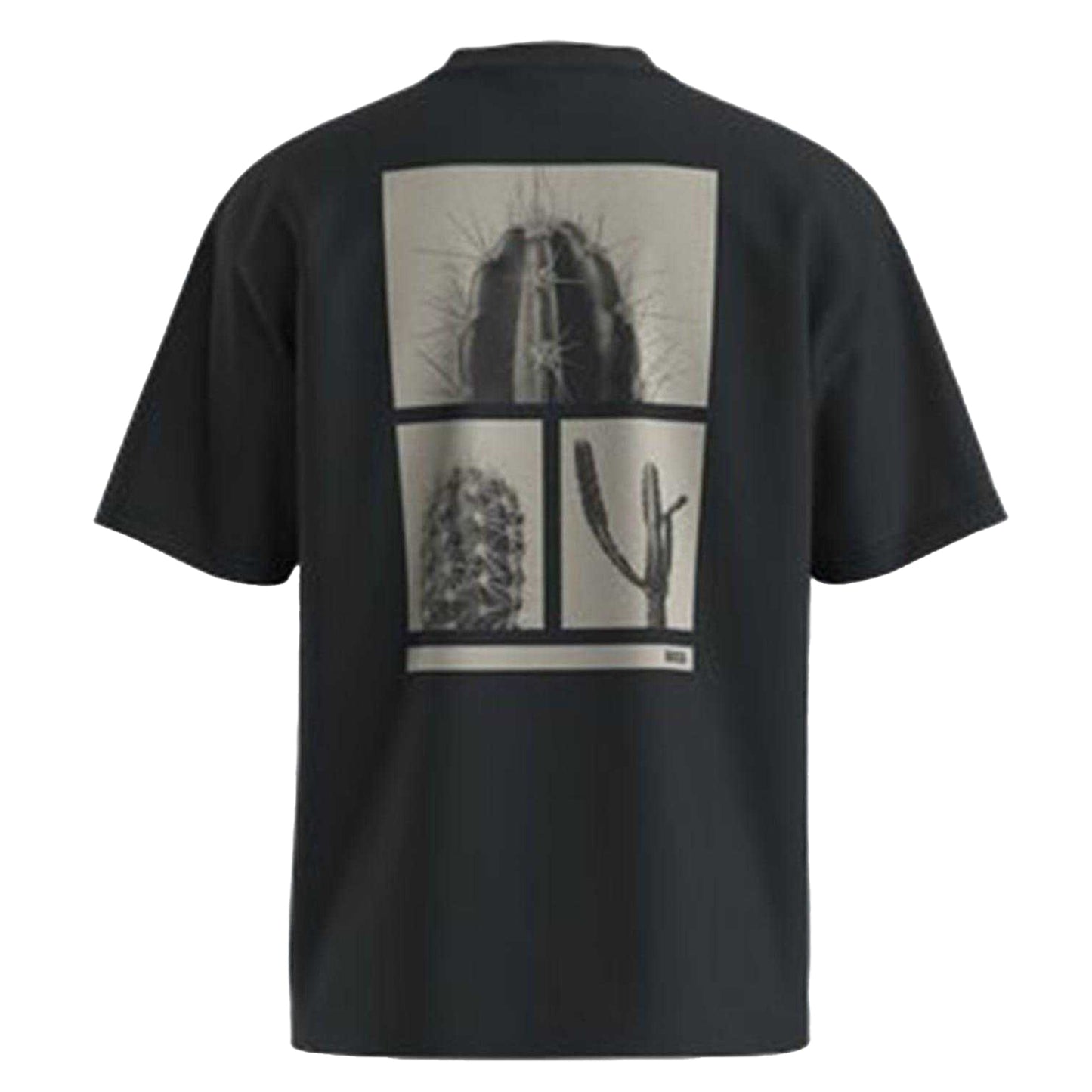 Black - Back - Boss Mens Cactus & Succulents Cotton Regular T-Shirt