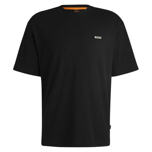 Black - Front - Boss Mens Cactus & Succulents Cotton Regular T-Shirt