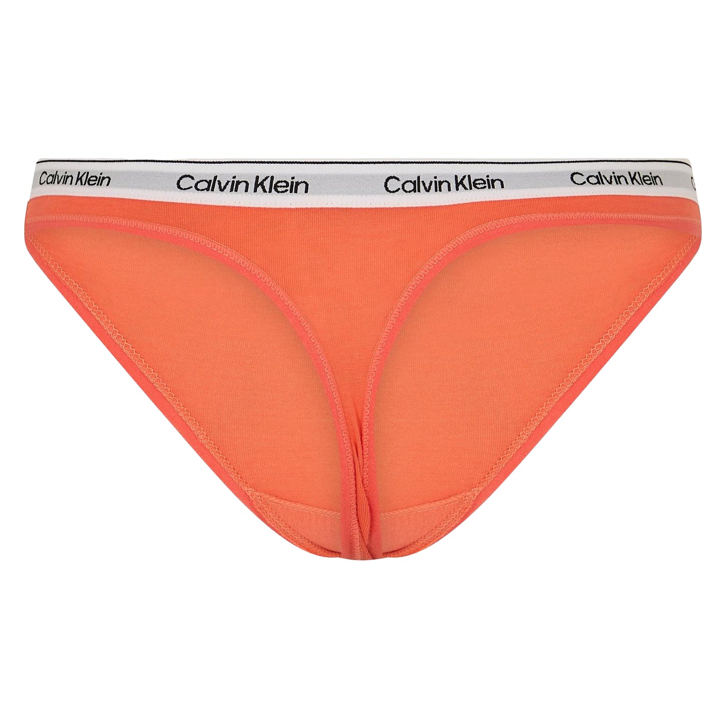 Coral - Back - Calvin Klein Womens-Ladies Logo Cotton Blend Thong