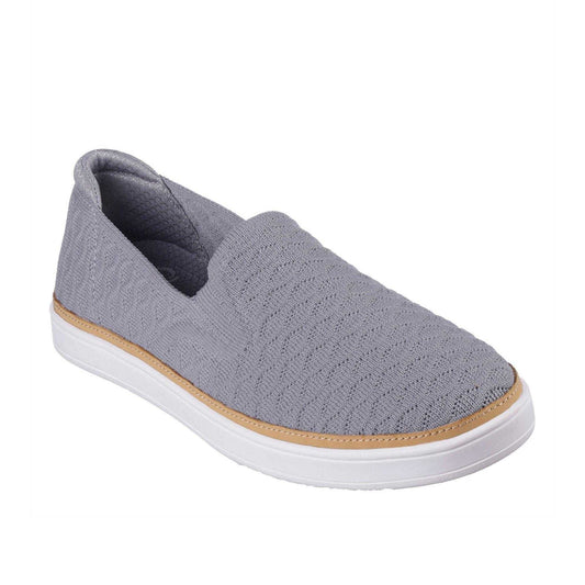 Grey - Front - Skechers Womens-Ladies Coast Drive Textured Loafers