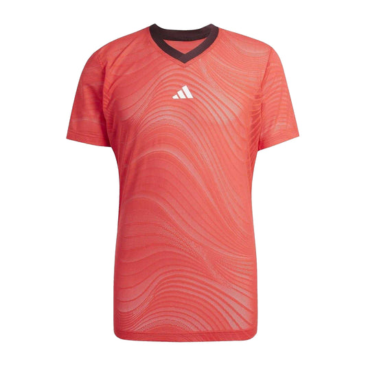 Red - Front - Adidas Mens Pro Climacool Slim Tennis T-Shirt
