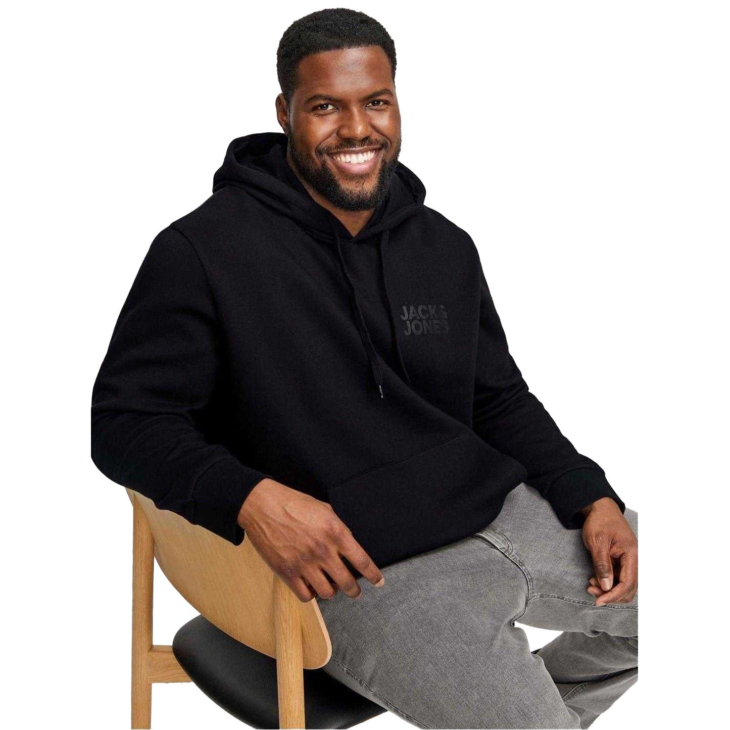 Black - Lifestyle - Jack And Jones Mens Logo Hoodie