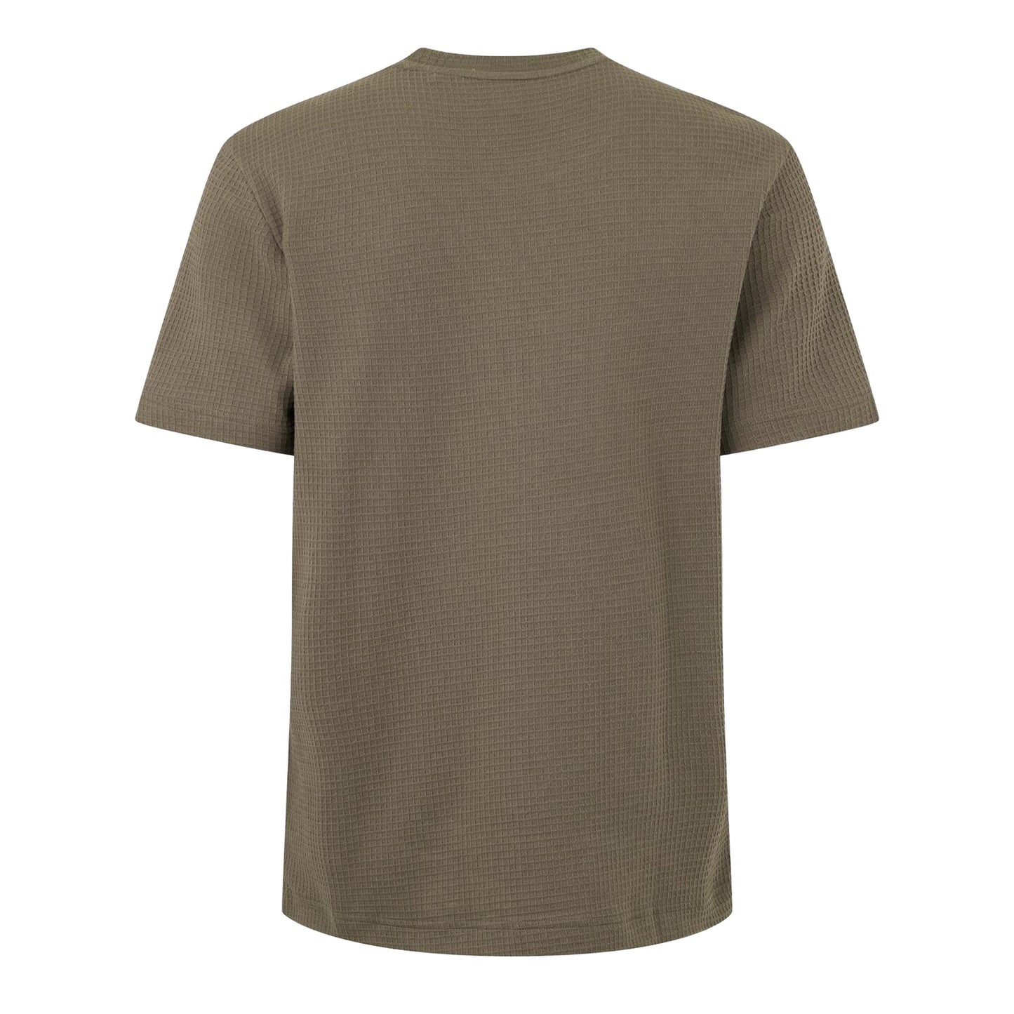 Beige - Back - Hugo Mens Waffle Regular T-Shirt