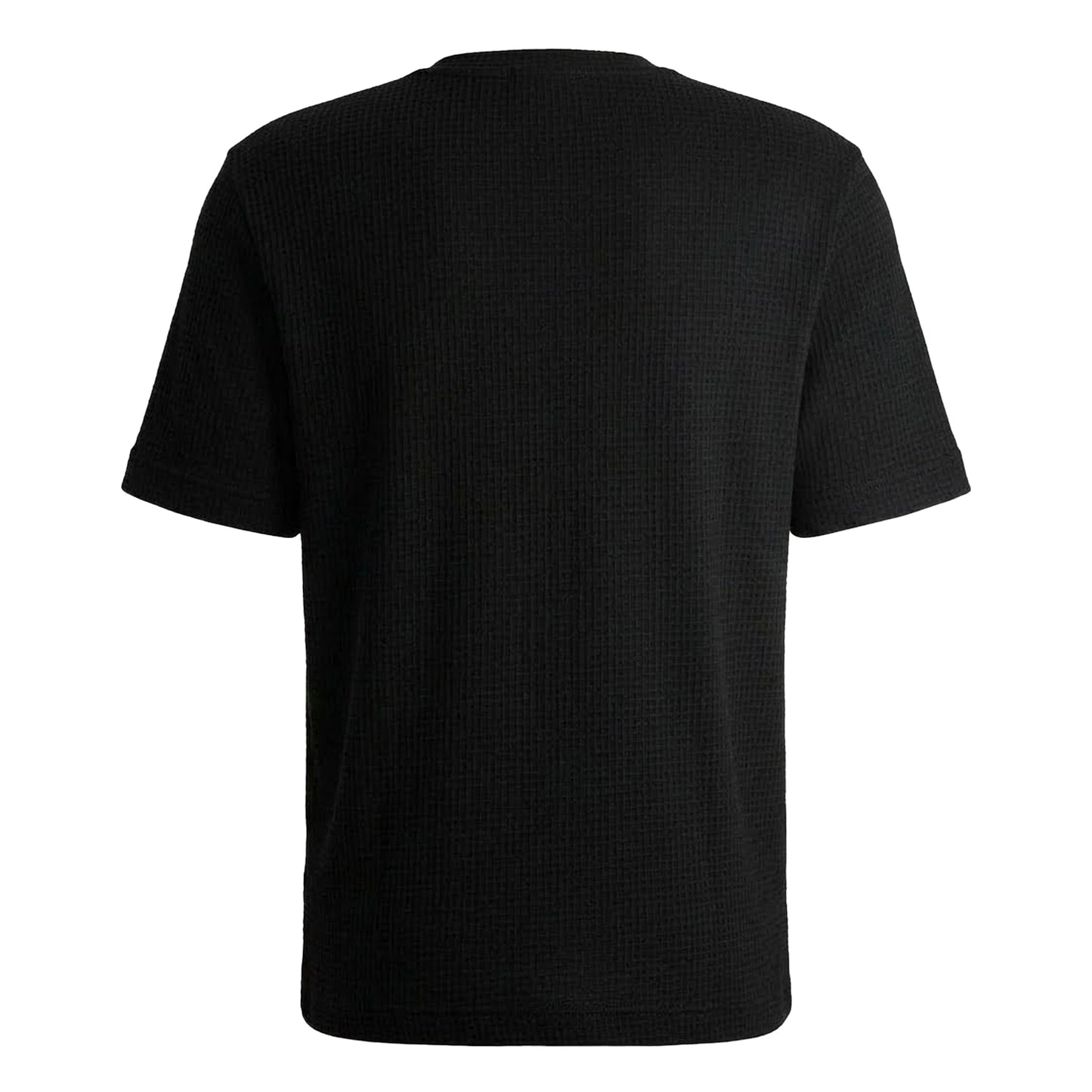Black - Back - Hugo Mens Waffle Regular T-Shirt