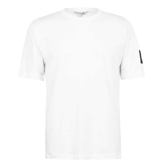Bright White - Front - Calvin Klein Mens Badge Crew Neck Regular T-Shirt