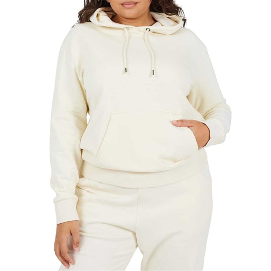 Cream - Front - Brave Soul Womens-Ladies Plain Long-Sleeved Hoodie