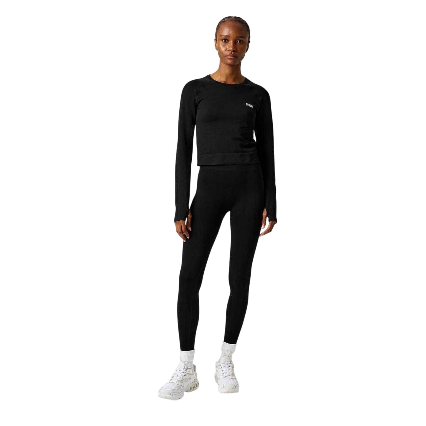 Black - Lifestyle - Everlast Womens-Ladies Raglan Crop T-Shirt