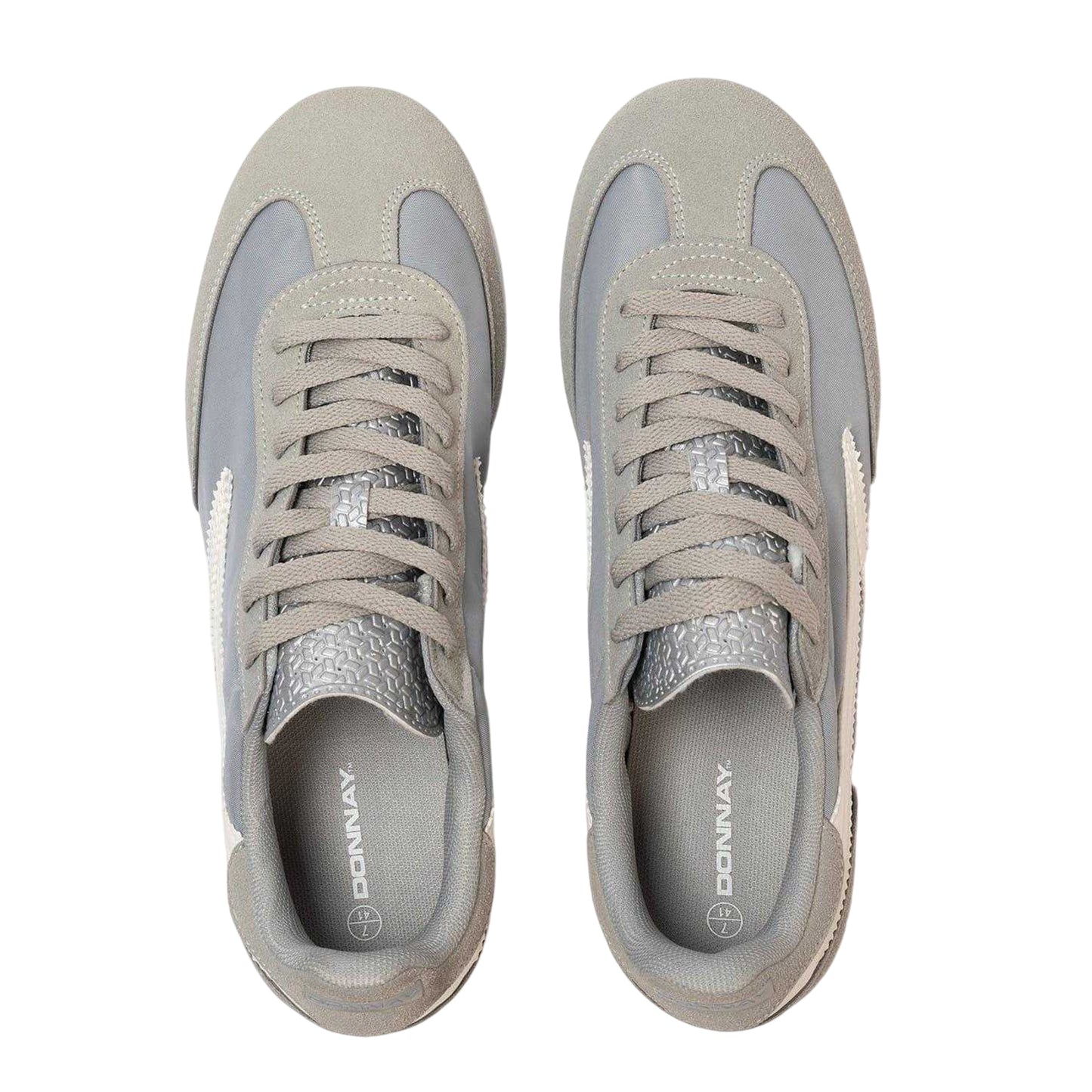 Grey - Side - Donnay Mens Retro Logo Trainers