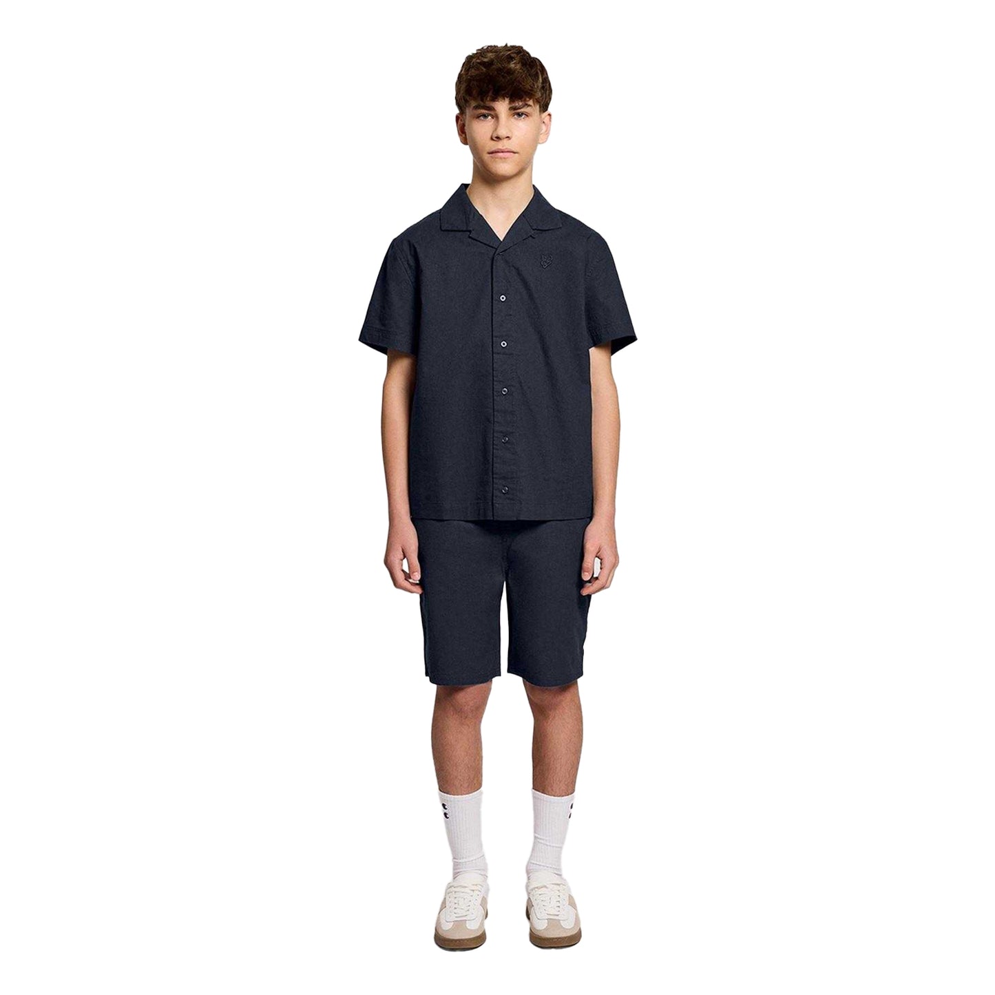 Dark Navy - Lifestyle - Lyle & Scott Childrens-Kids Linen Tailored Chino Shorts