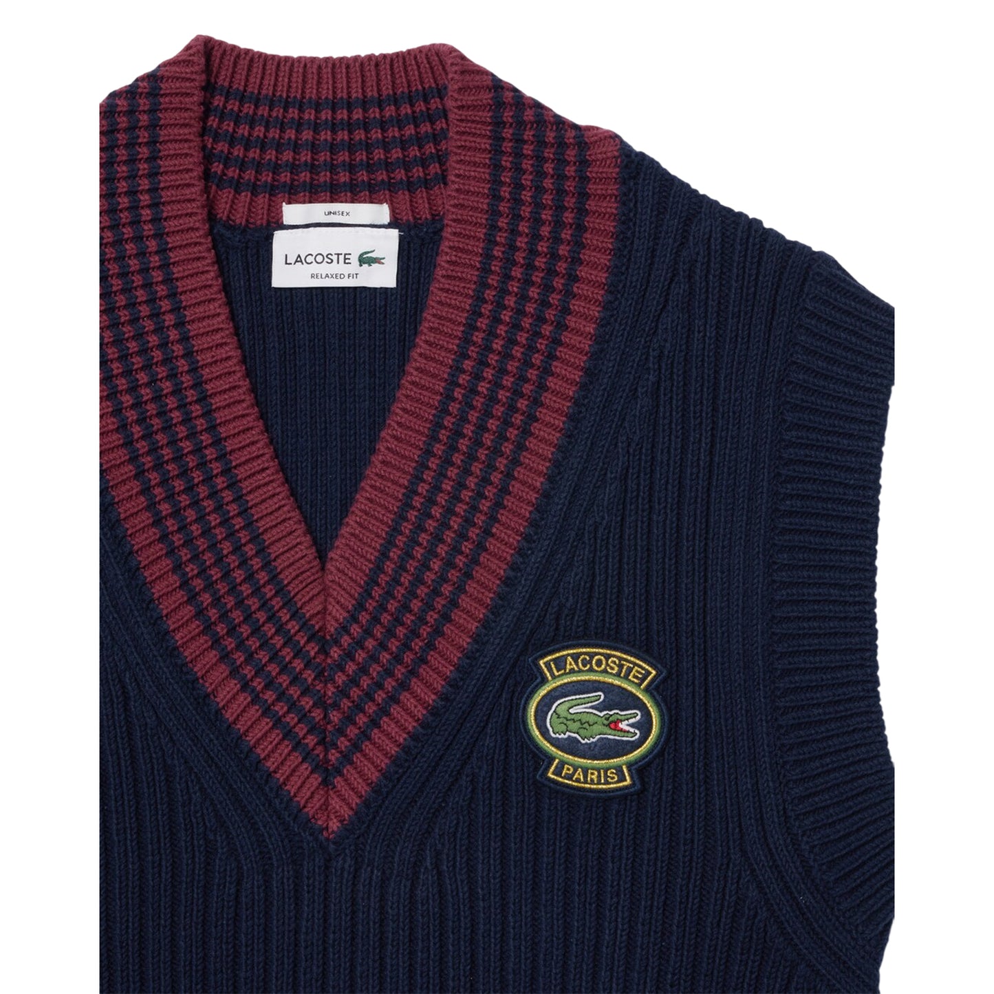 Navy - Side - Lacoste Unisex Adult Badge Knitted Regular Sweater Vest