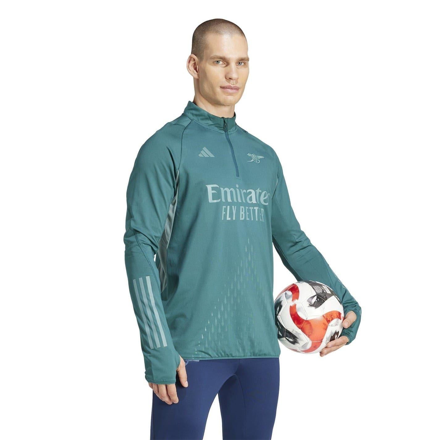Green - Pack Shot - Adidas Mens Tiro 23 Arsenal FC Zip Neck Track Top
