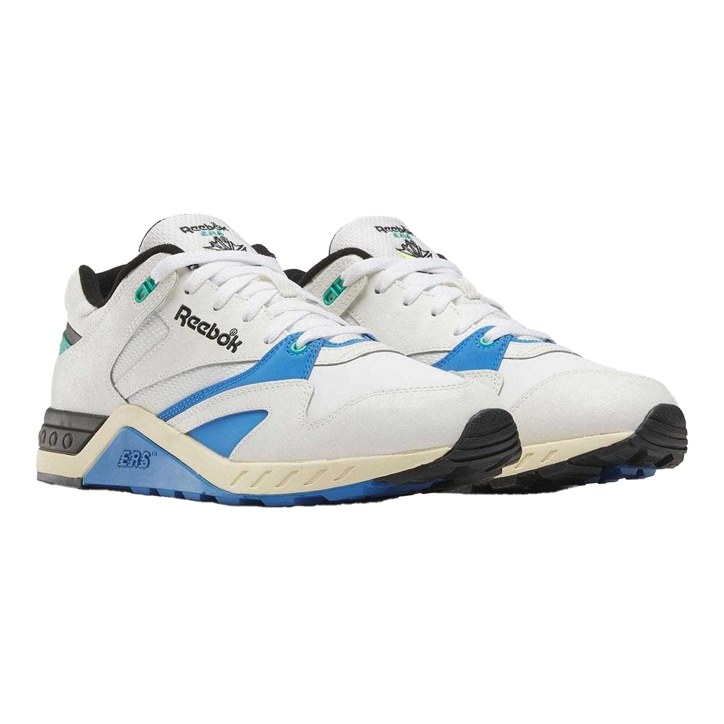 White-Blue - Pack Shot - Reebok Womens-Ladies ERS 4000 Leather Trainers