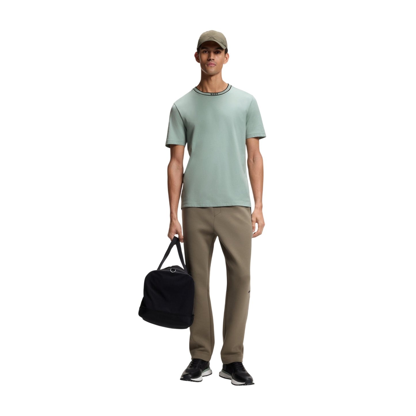 Green - Side - Boss Mens Crew Neck Regular T-Shirt