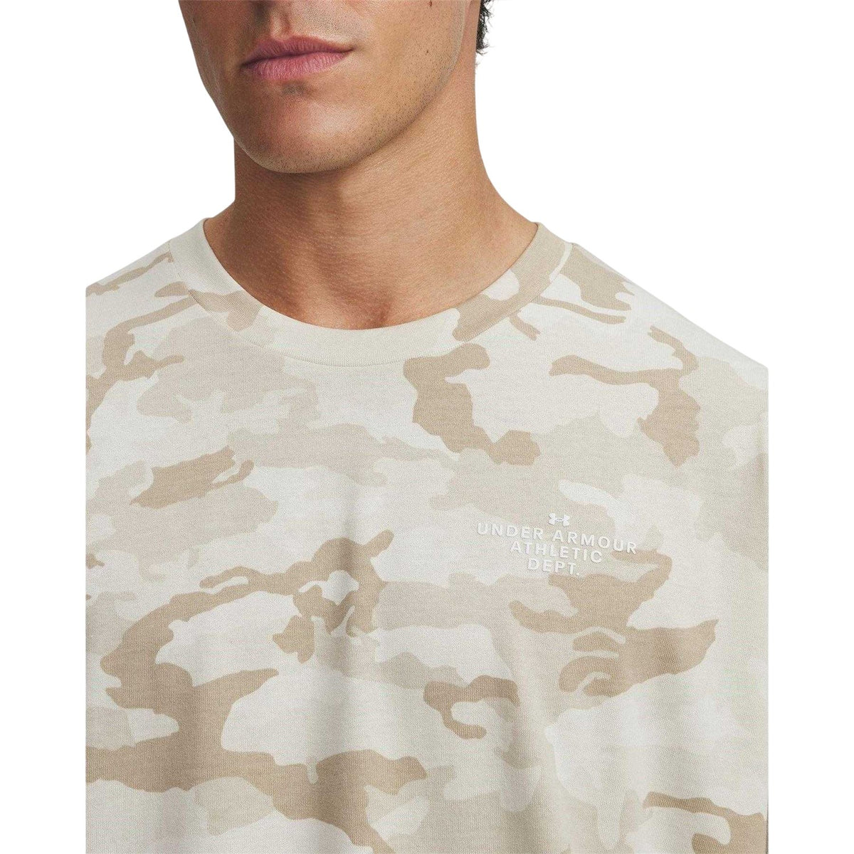 Stone-White - Side - Under Armour Mens Heavyweight T-Shirt