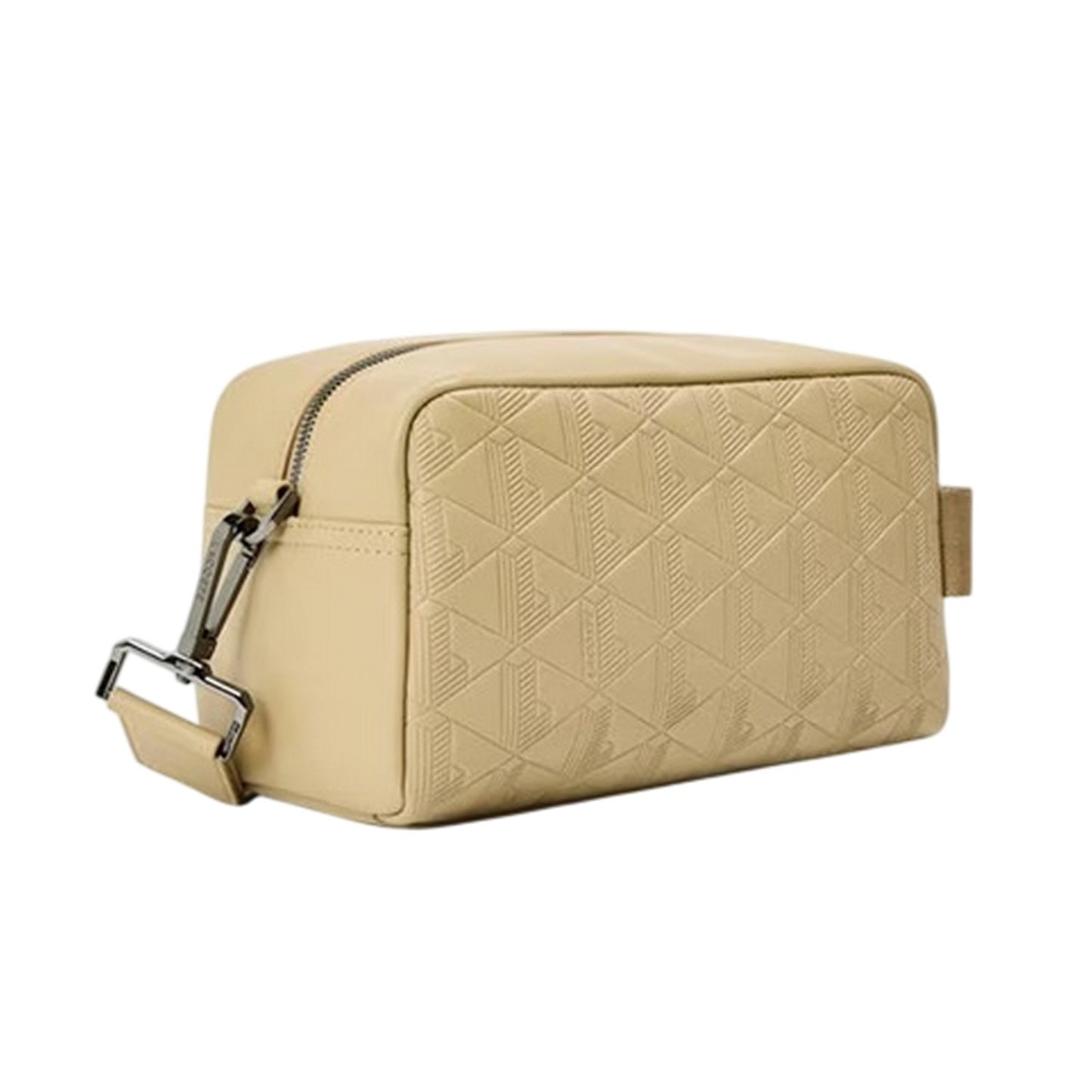 Beige - Back - Lacoste Geometric Pattern Leather Crossbody Bag