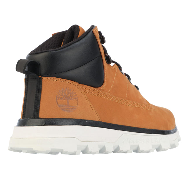 Wheat - Back - Timberland Mens Treeline Nubuck Mid Cut Boots