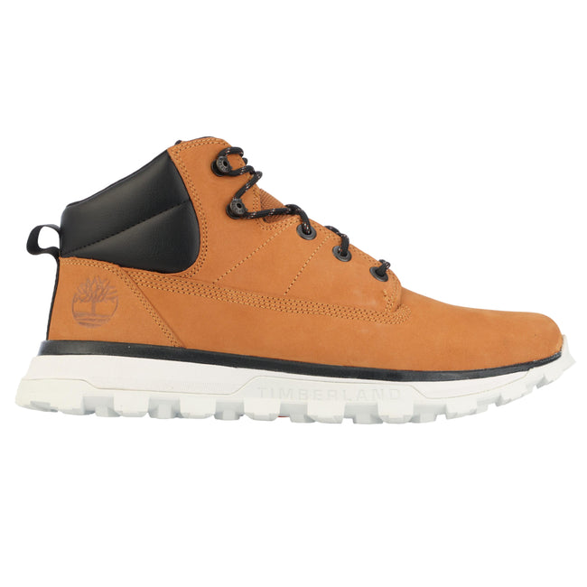 Wheat - Side - Timberland Mens Treeline Nubuck Mid Cut Boots