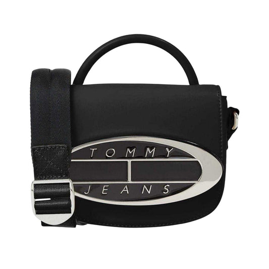Black - Front - Tommy Jeans Oval Logo 0.75L Crossbody Bag