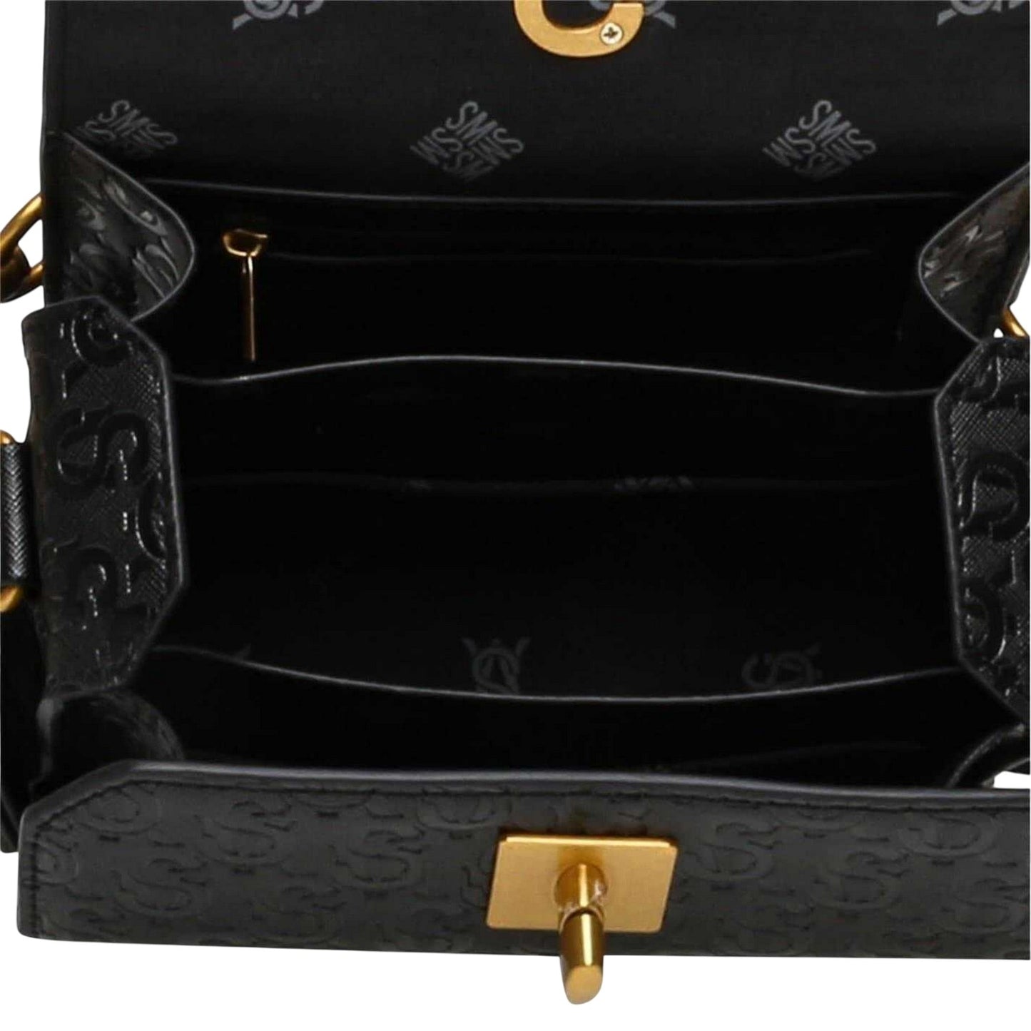 Black-Gold Print - Side - Steve Madden Bnoya Monogram Crossbody Bag