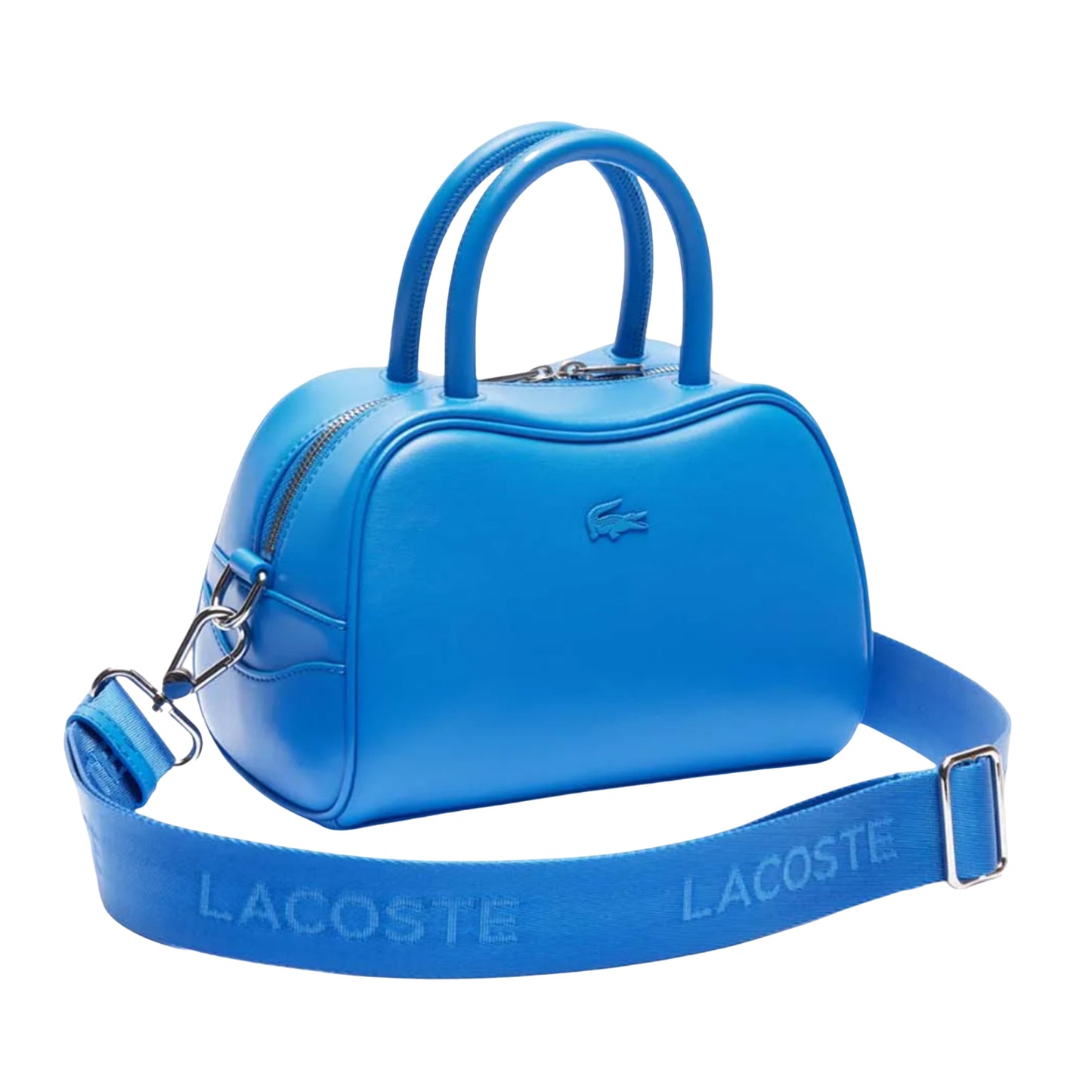 Blue - Side - Lacoste Lora Logo Cowhide Leather Purse