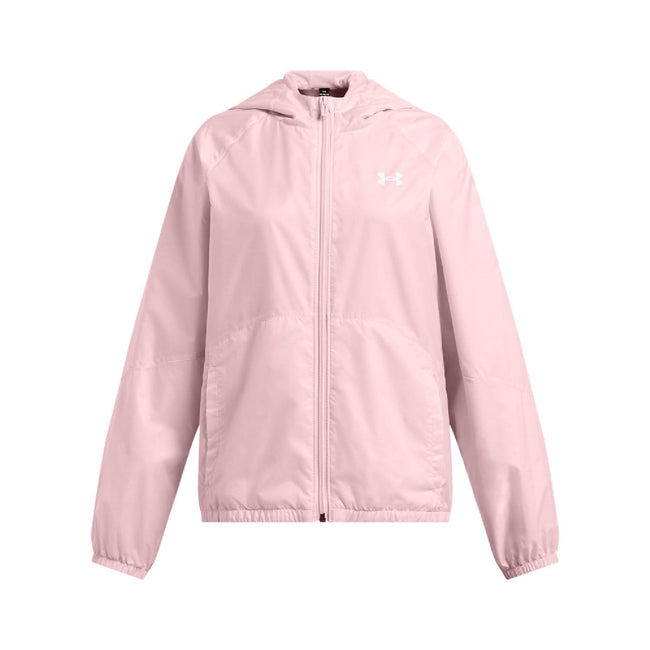 Pink - Front - Under Armour Girls Sportstyle Windbreaker