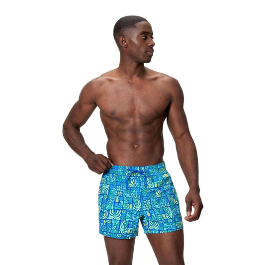 Sapphire Blue - Front - Speedo Mens Redondo Edge Volley Swimming Swim Shorts