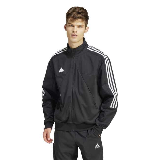 Black - Side - Adidas Mens Tiro Material Mix Track Jacket