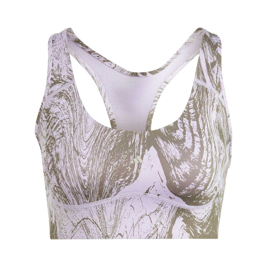Purple-Olive - Front - Adidas Womens-Ladies Scoop Neck Regular Workout Sports Bra