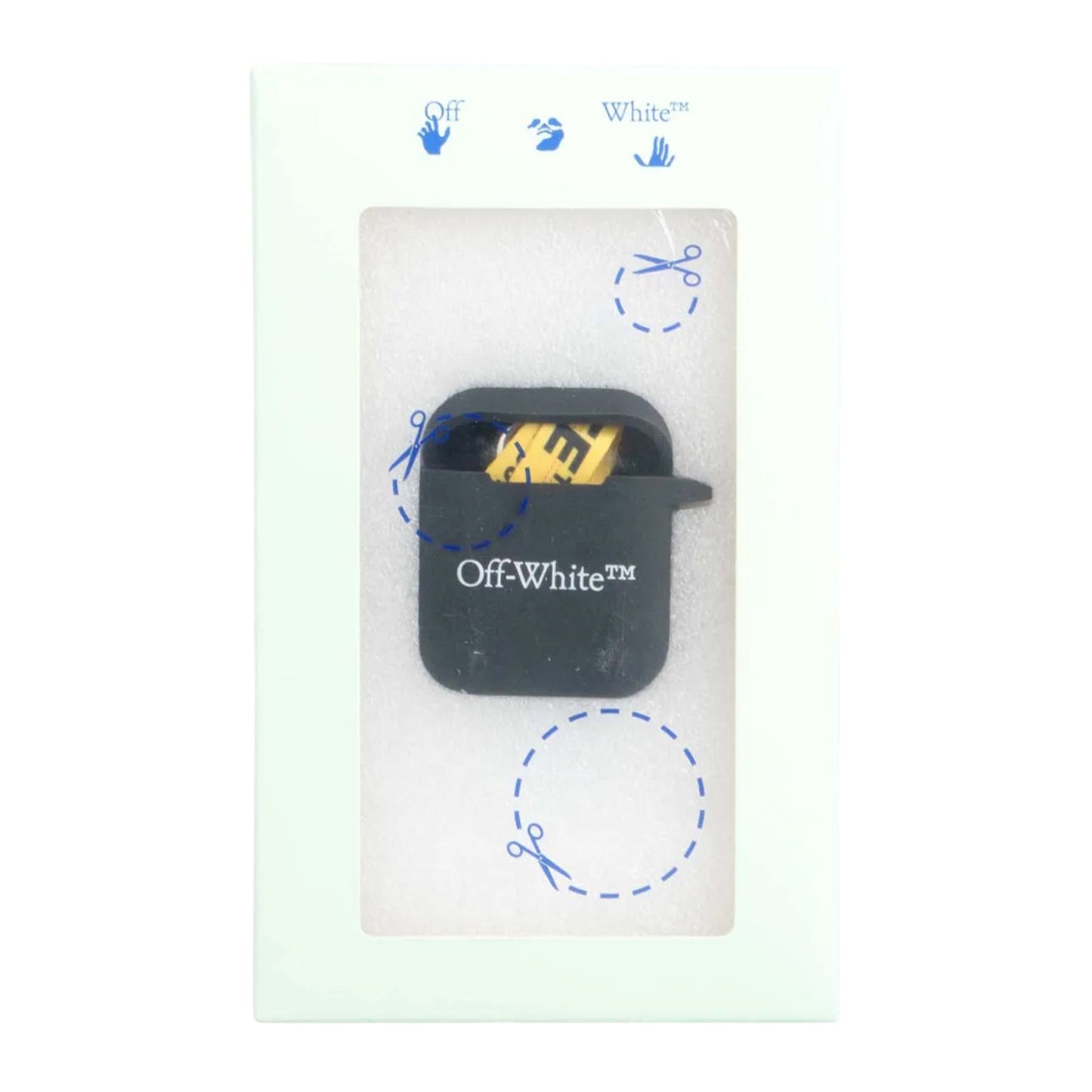Black-White - Side - Off White Lettering Silicone AirPod Cover