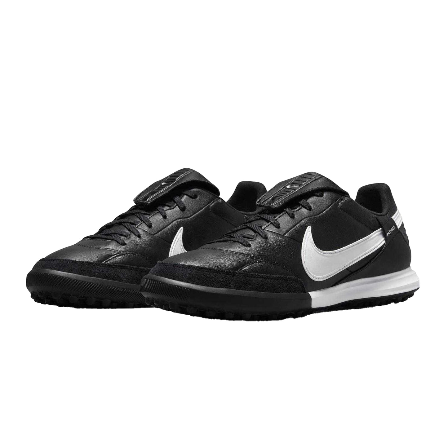 Black-White - Close up - Nike Mens Premier 3 Leather Astro Turf Trainers