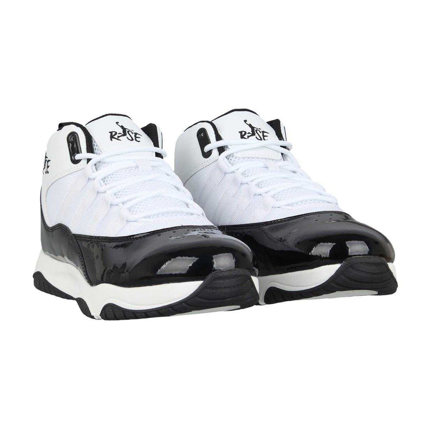 White-Black - Pack Shot - Rise Mens Shuttle Basketball Shoes