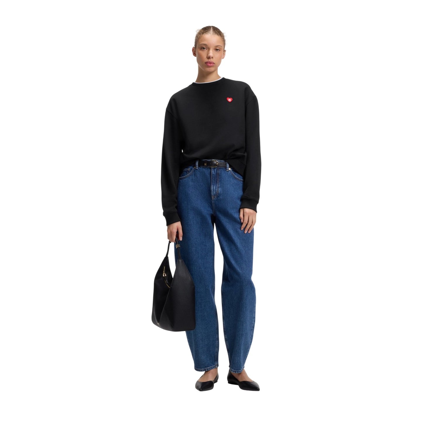 Black - Lifestyle - Hugo Womens-Ladies Cotton Sweatshirt