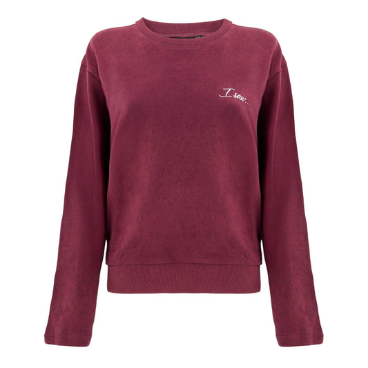Burgundy - Front - I Saw It First Womens-Ladies Side Stripe Sweatshirt