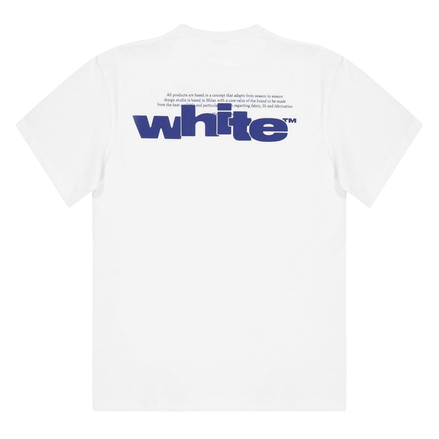 White-Blue - Back - Off White Childrens-Kids Split Logo Cotton T-Shirt