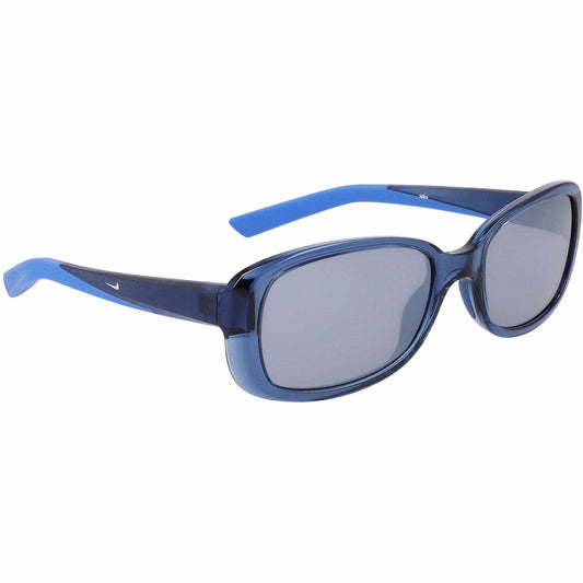 Navy Blue-Silver - Front - Nike Unisex Adult Epic Breeze Oval Sunglasses