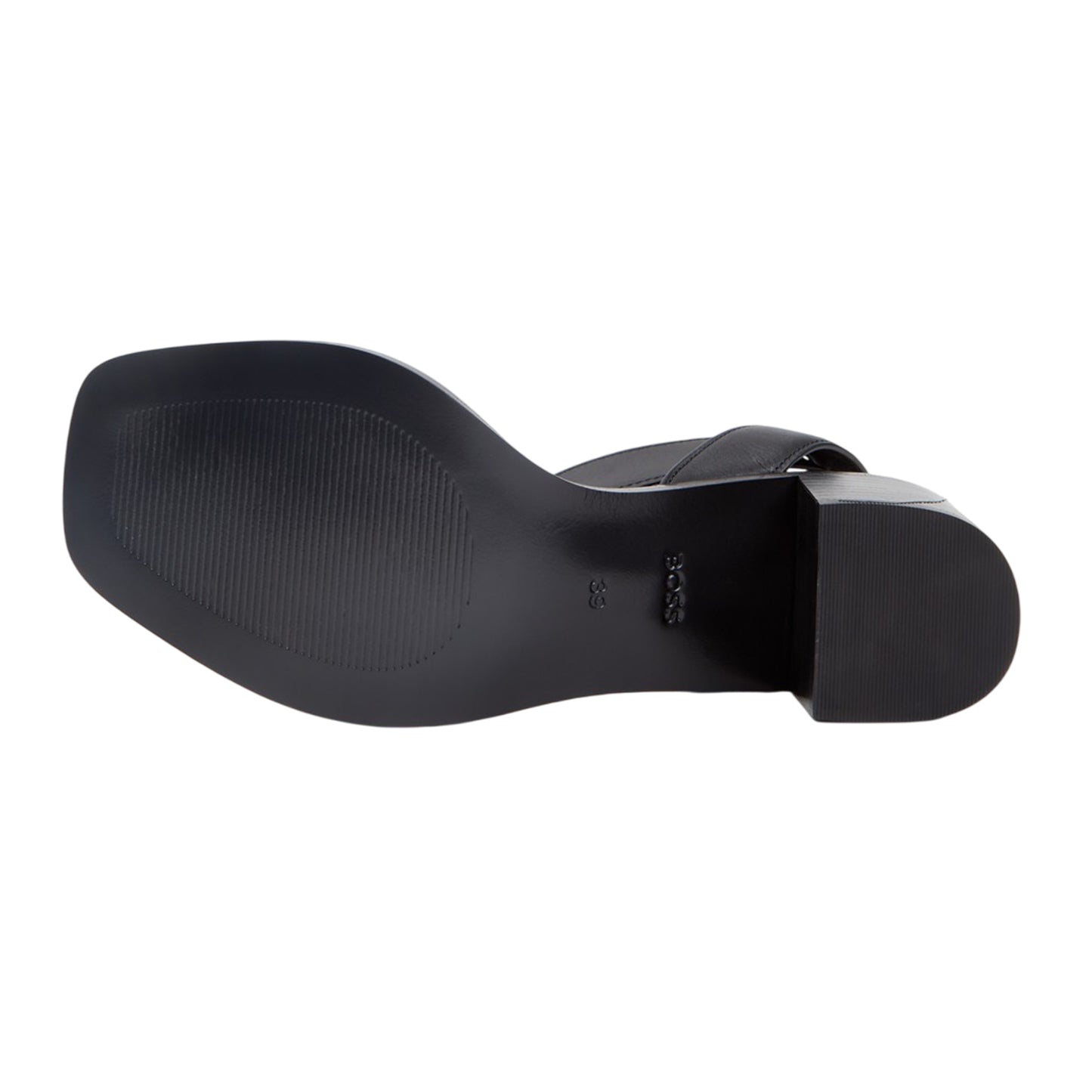 Black - Lifestyle - Boss Womens-Ladies Charlize Leather Block Heel Sandals
