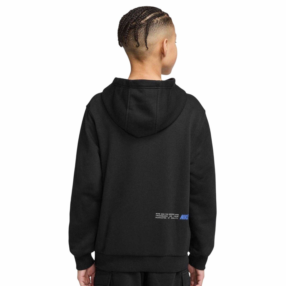 Black - Back - Nike Childrens-Kids Club Fleece Pullover Hoodie