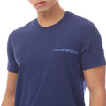 Blue-White - Side - Armani Mens Crew Neck Lounge T-Shirt (Pack of 2)