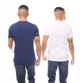 Blue-White - Back - Armani Mens Crew Neck Lounge T-Shirt (Pack of 2)