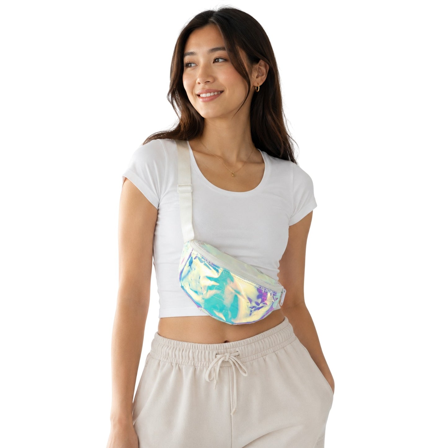Holograph Pink - Back - Spiral Iridescent Logo Bum Bag