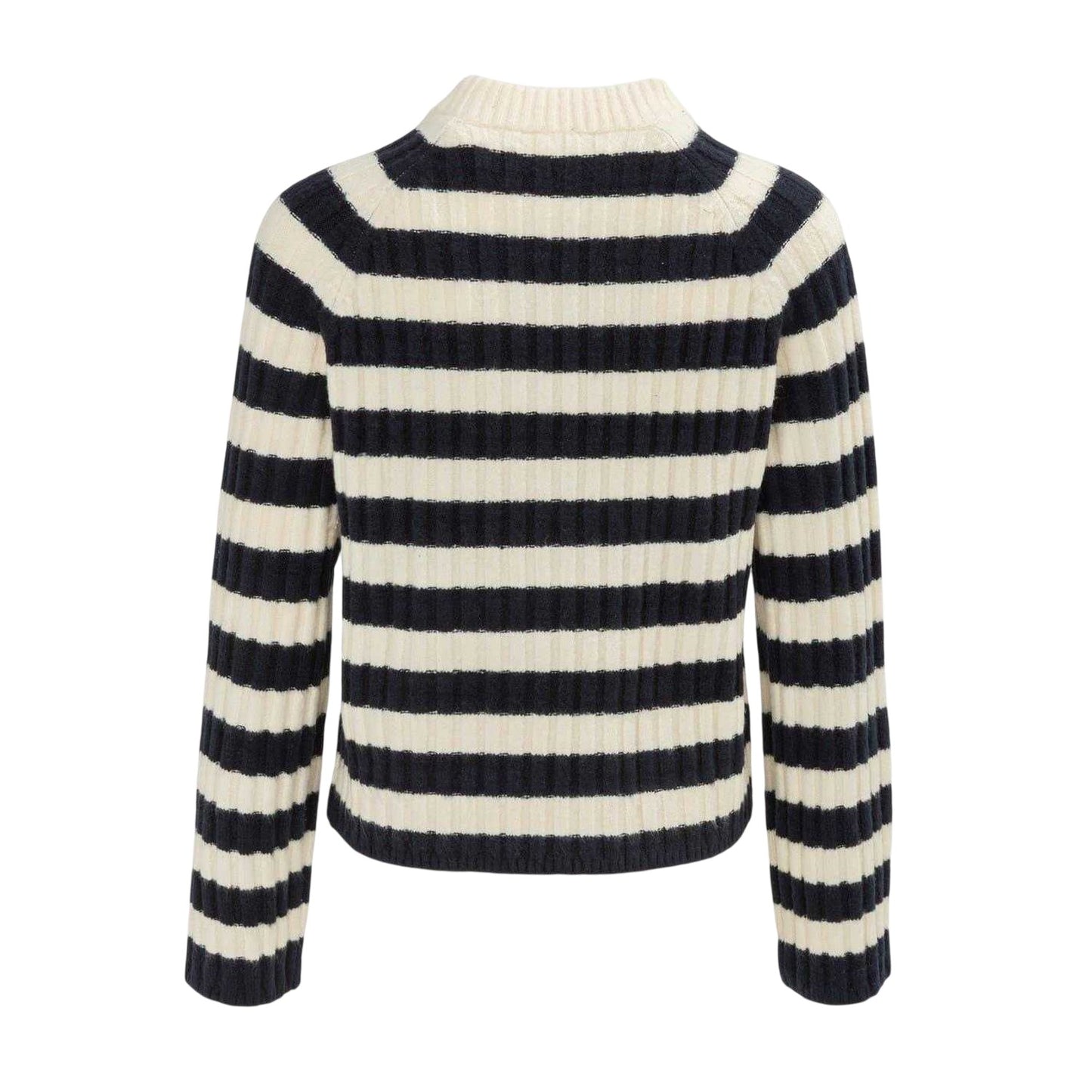 Navy - Back - Miso Womens-Ladies Stripe Open Hem Jumper