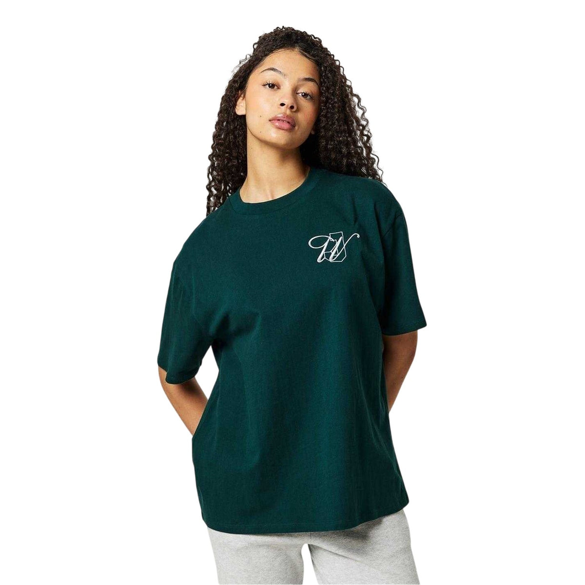 Dark Green - Side - Jack Wills Womens-Ladies Logo Oversized T-Shirt
