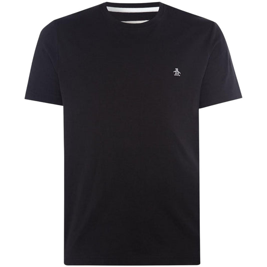 Black - Front - Original Penguin Mens Pin Point Embroidered T-Shirt
