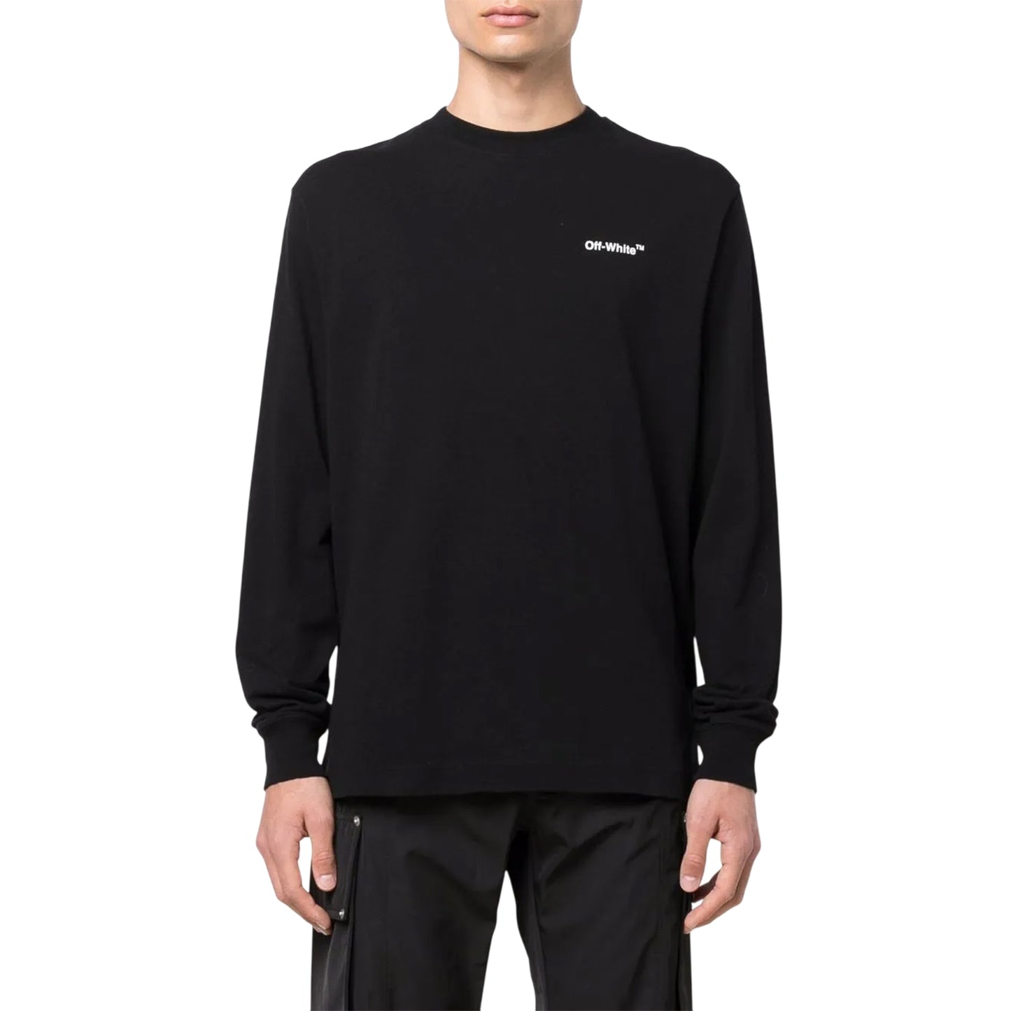 Black-Pink - Side - Off-White Mens Jersey Long-Sleeved T-Shirt