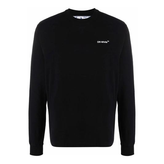 Black-Pink - Front - Off-White Mens Jersey Long-Sleeved T-Shirt