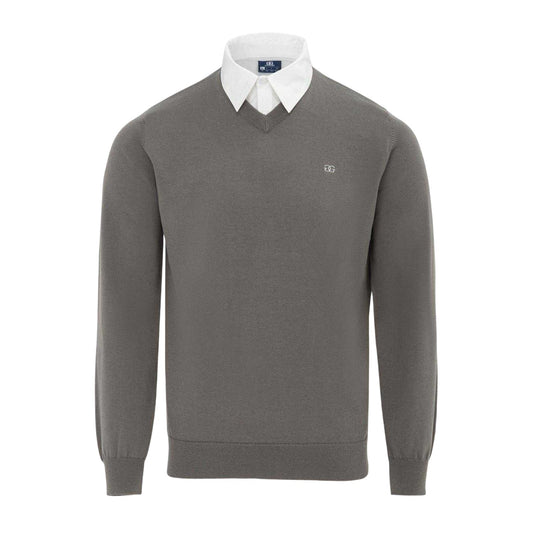 Slate - Front - Giorgio Mens Knitted V Neck Jumper