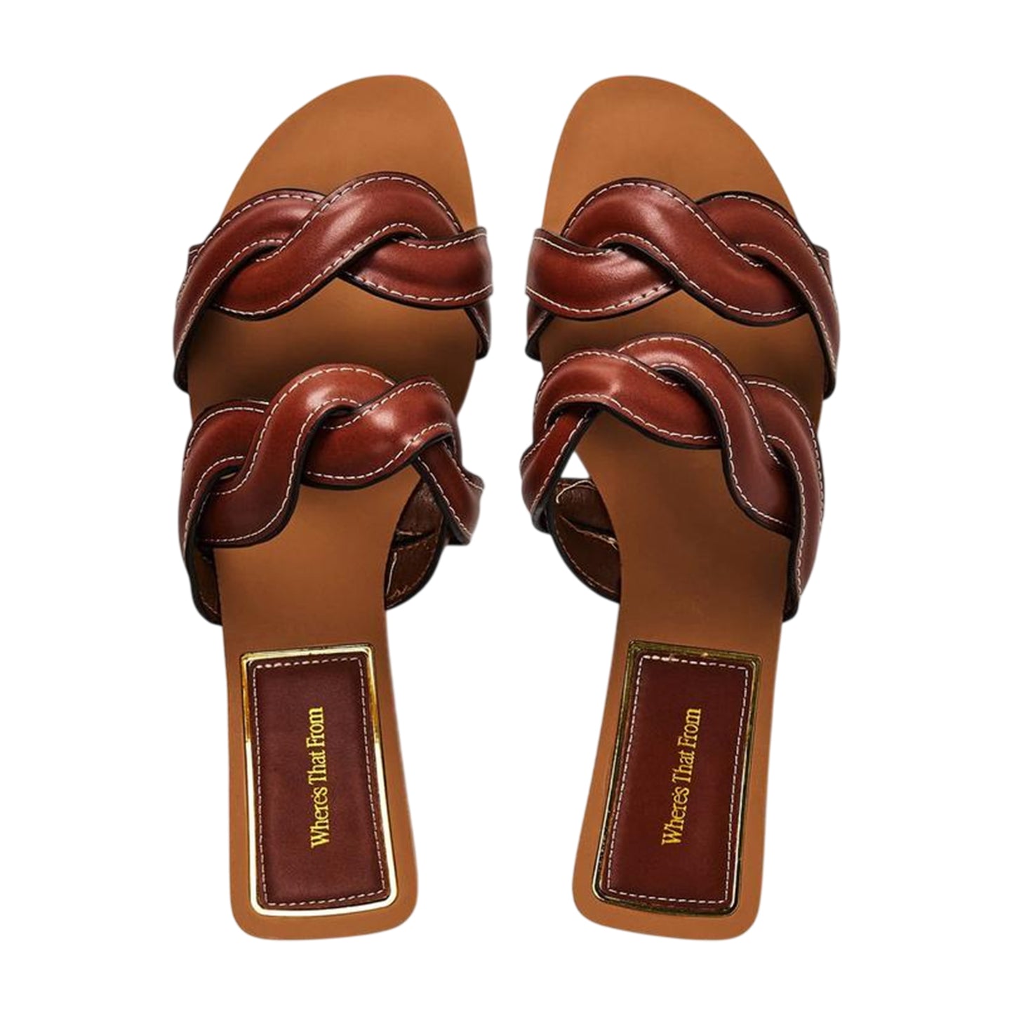 Tan - Side - Where´s That From Womens-Ladies Braided Casual Flat Sandals
