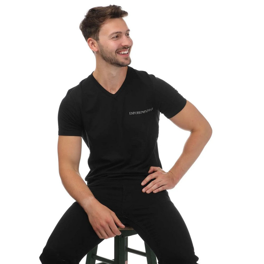 Black - Lifestyle - Emporio Armani Mens T-Shirt (Pack of 2)