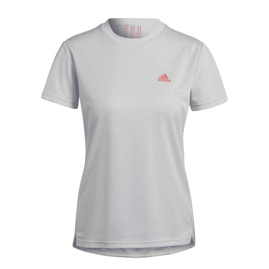Grey - Front - Adidas Womens-Ladies Designed 2 Move 3 Stripes T-Shirt